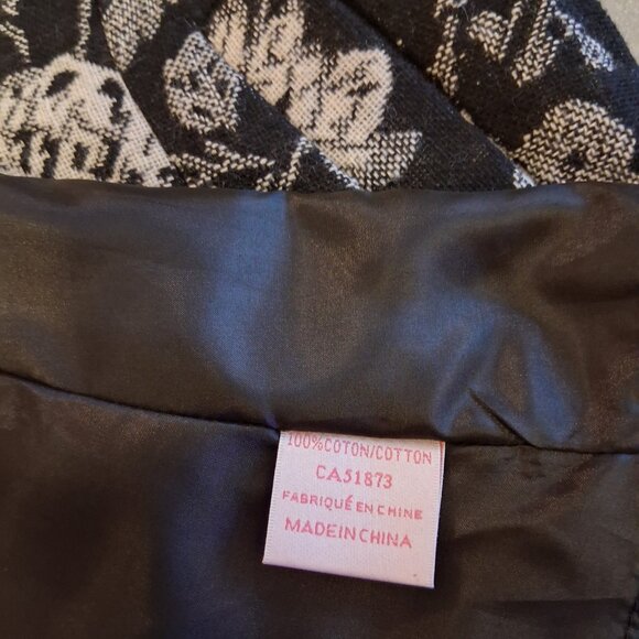 NEW Women’s Elegant Pea Coat Black White Floral Lined Trench Coat ¾ Sleeve 18 XL - Picture 9 of 9